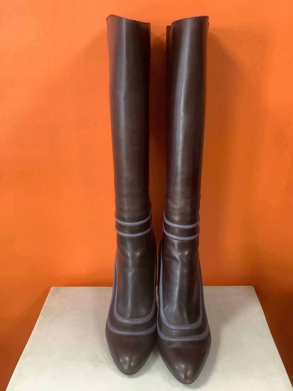 Ferragamo Tall Brown/Purple Boots